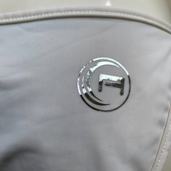 Aaron Chang blue reversible plumeria bikini triangle top tie side - Picture 12 of 12